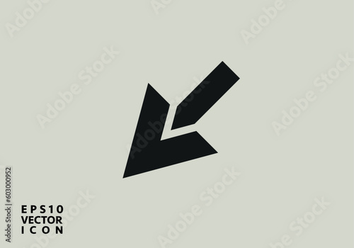 Decrease icon. Direction Sign. Navigation, Vector Down Arrows Symbol