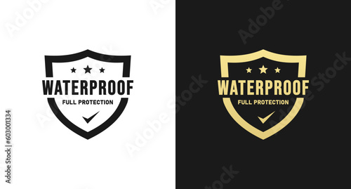 Waterproof label or waterproof symbol vector isolated in Flat Style. Waterproof label for product packaging design element. Simple Waterproof seal for packaging design element.