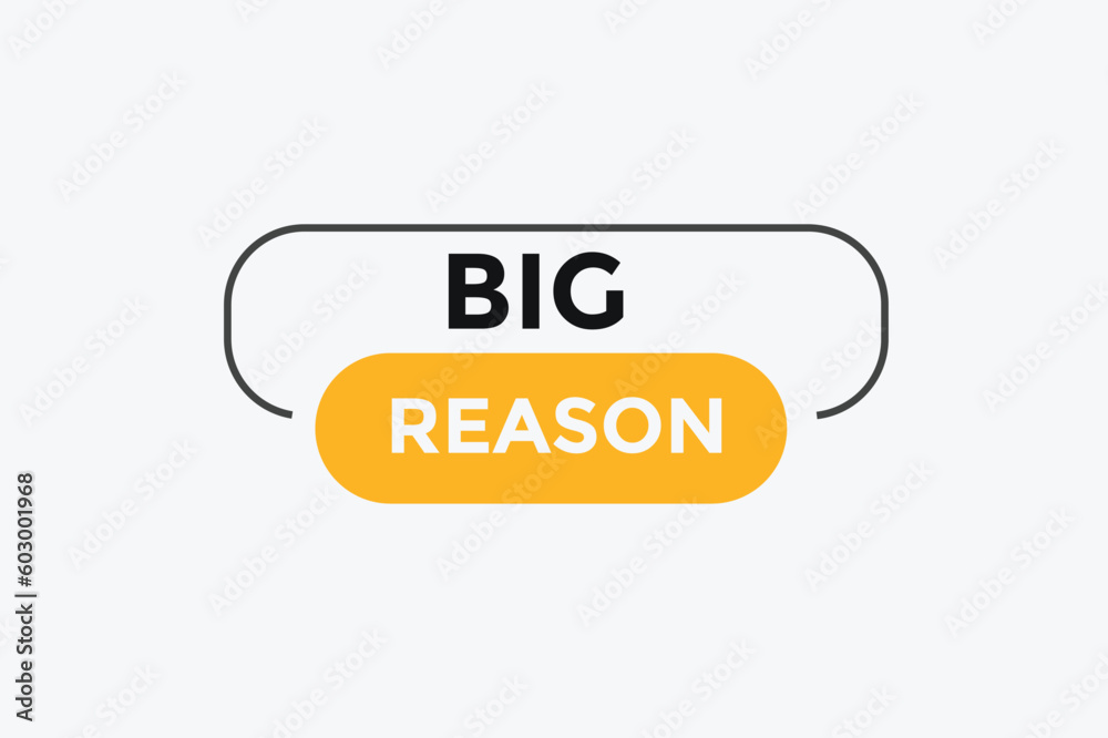 Big reason button web banner templates. Vector Illustration 
