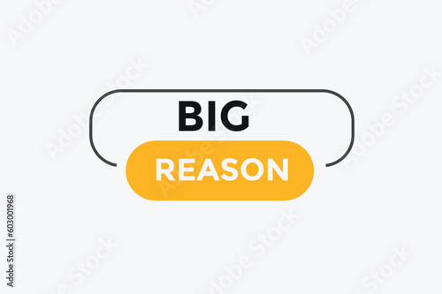 Big reason button web banner templates. Vector Illustration 
