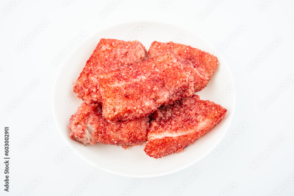 A plate of Hunan specialty red rice steamed meat