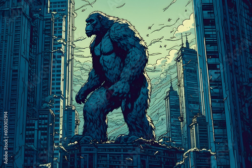 King Kong's Rampage. Generative AI