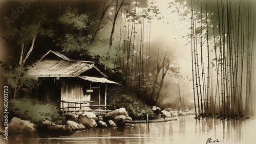 Hermitage on River : Generative AI