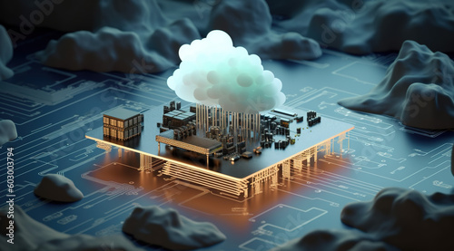 Cloud Networking, Crypto, AI, Firewall Network Security, Artificial Intelligence, Cyber Security, Cloud Managed, Circuit Board, AI Generated Art for Business and Technology