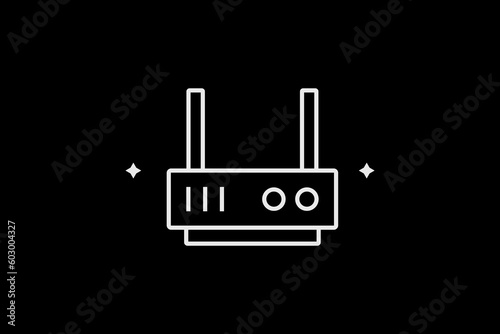 router wireless illustration in flat style design. Vector illustration	
