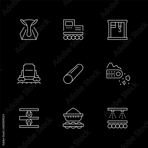 Set line icons of metallurgy