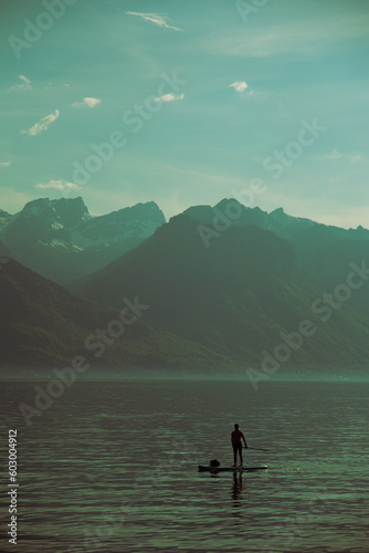 Lake of Geneva viewed from Montreux, Switzerland © kasiamyslinska