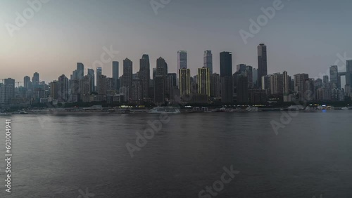 Wallpaper Mural Chongqing Nightscape: Stunning Time-Lapse of Skyscrapers Illuminated by Glowing River and City Lights Torontodigital.ca