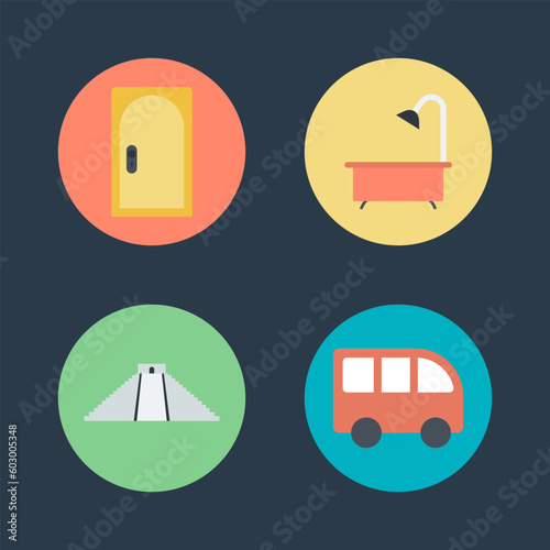 Bundle of Travel Relaxation Flat Icons 

