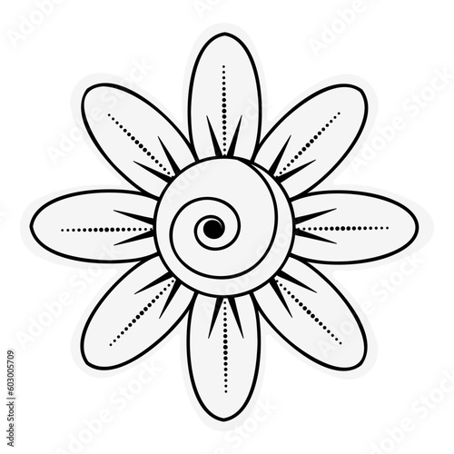 Sticker Henna Flower Stamp