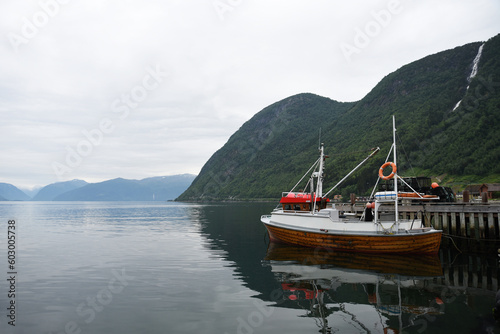 boat on a fjord in Norway