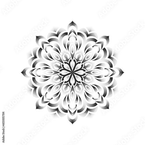 black mandala abstract flower illustration