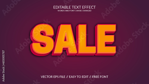 Sale 3D Eps Vector Editable Text Effect