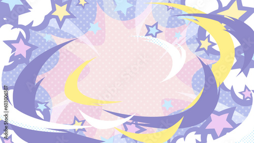 斬撃のエフェクトの背景イラスト_アメコミ風_紫_16:9