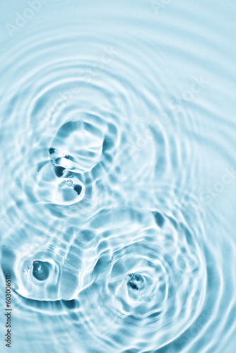 Blue water wave background top view. Abstract water drops texture for design.