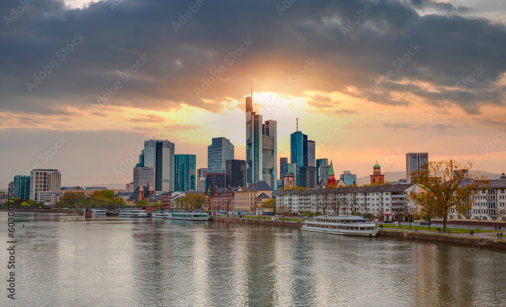 Fototapeta premium Skyline of Frankfurt, Germany, the financial center of the country.