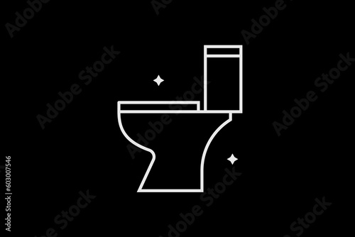 Geometric lavatory pan illustration. in flat style design. Vector flat icon.	
