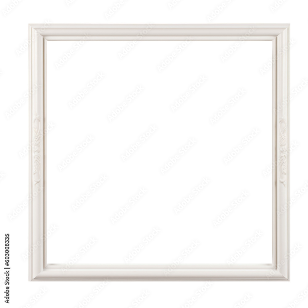 Square white frame with ornament Square white frame with ornament