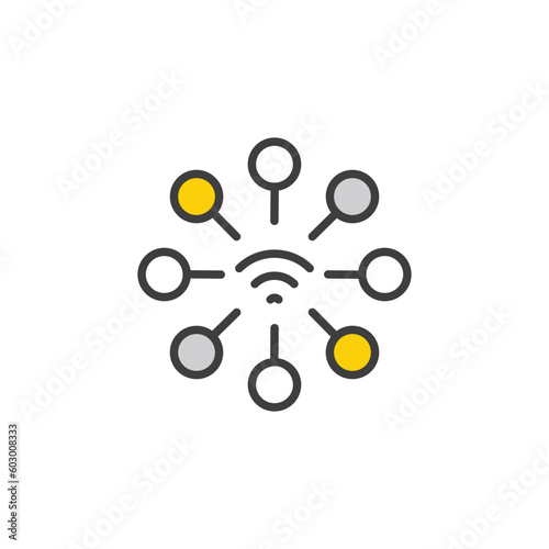 Network icon design with white background stock illustration
