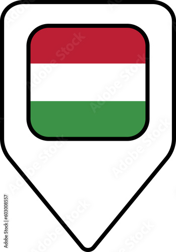 Hungary flag map pin navigation icon, square design. Free Download Hungary flag map pin navigation icon, square design. - GFXLoad
