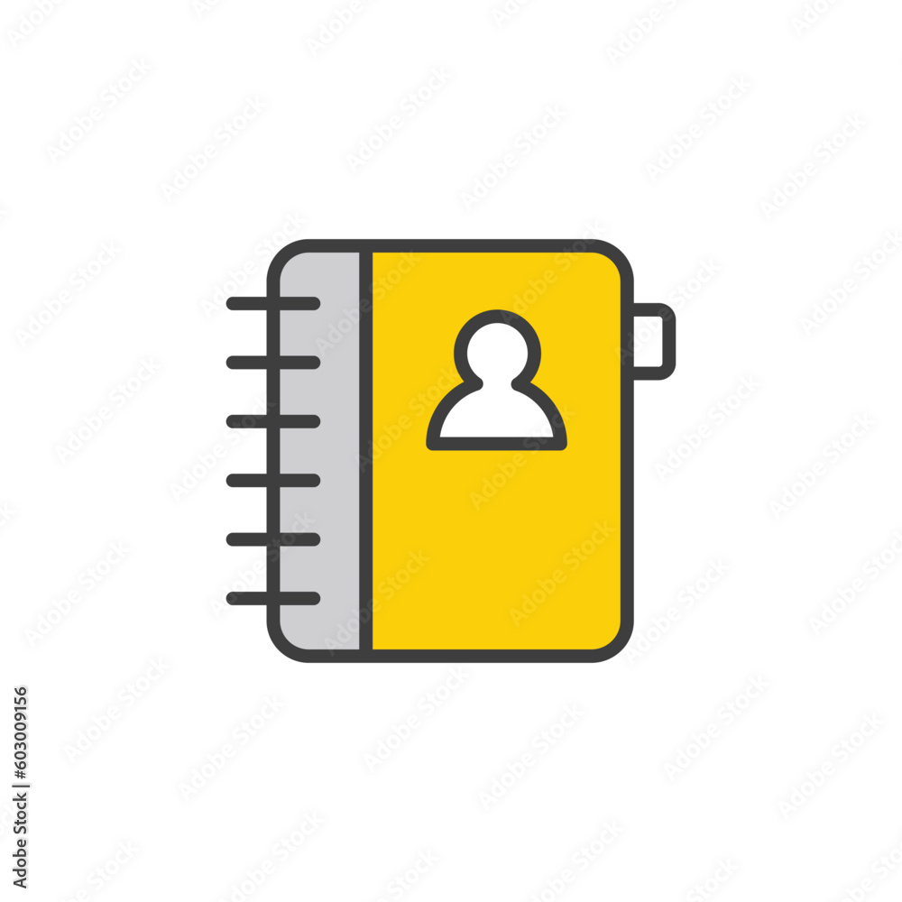 Contact Book icon design with white background stock illustration Contact Book icon design with white background stock illustration