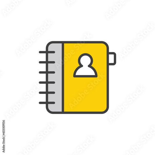 Contact Book icon design with white background stock illustration