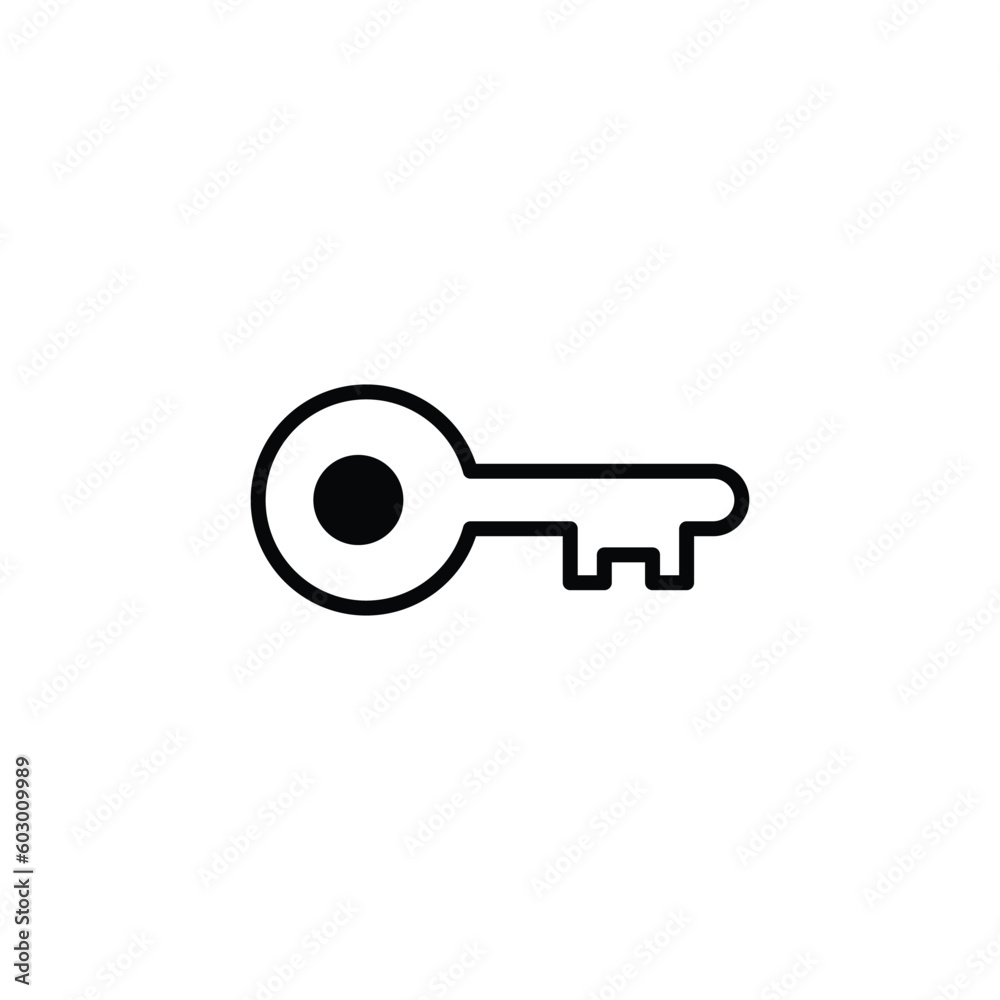 Key icon design with white background stock illustration Key icon design with white background stock illustration