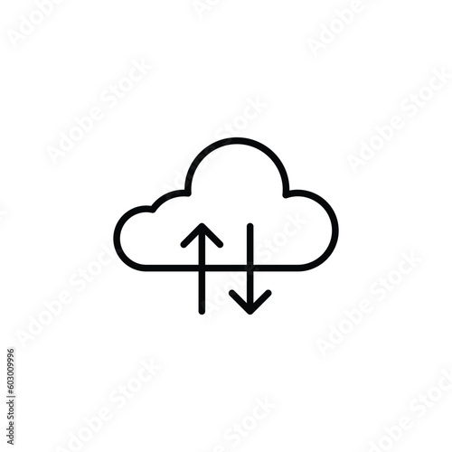 Cloud Data icon design with white background stock illustration
