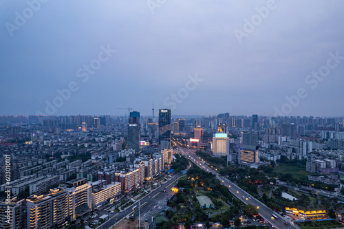 Skyline of buildings in Tianyuan District  Zhuzhou City  China