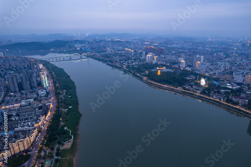 Scenery on both sides of the river in Zhuzhou  China