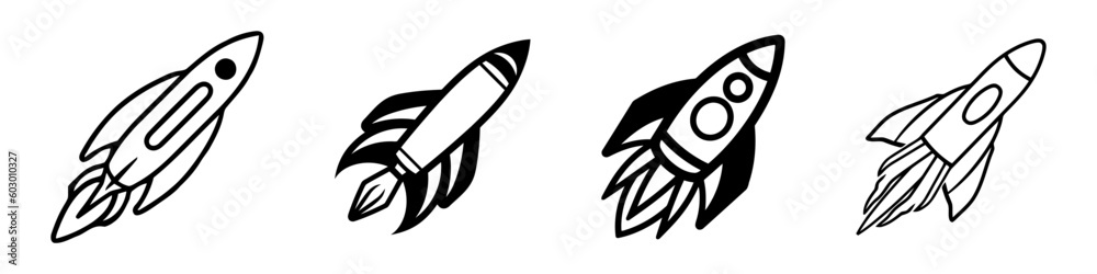 Set of cartoon rocket space ship take off, isolated vector illustration. Simple retro spaceship icon Set of cartoon rocket space ship take off, isolated vector illustration. Simple retro spaceship icon