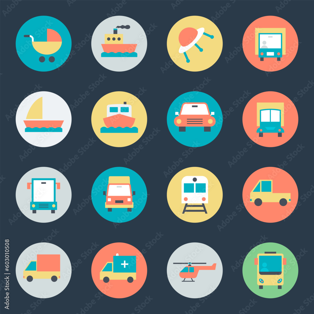 Pack of Automobiles Flat Icons
Pack of Automobiles Flat Icons
