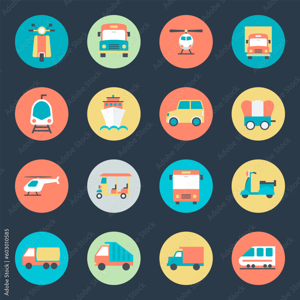 Pack of Transport Flat Icons
Pack of Transport Flat Icons