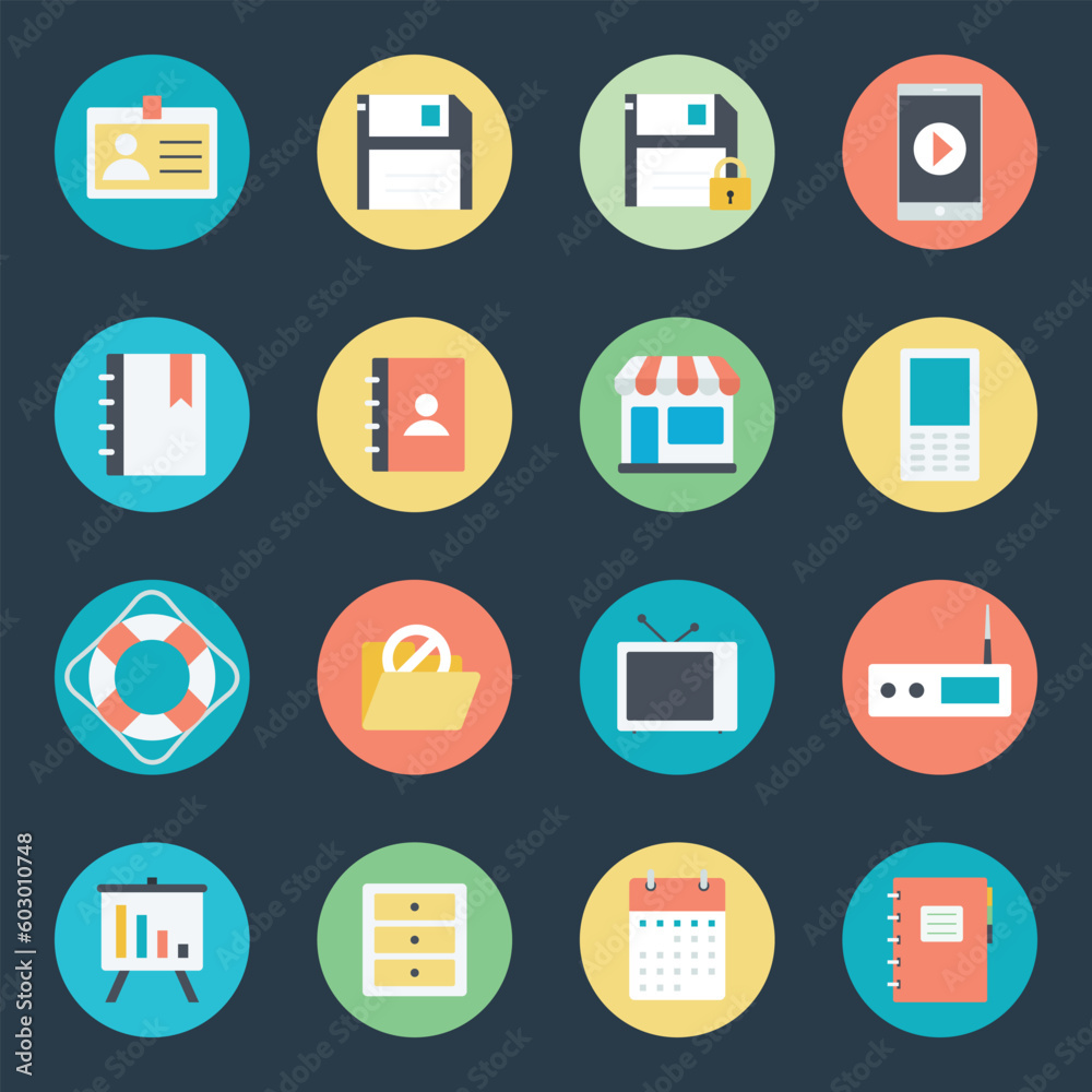 Bundle of Data Storage and Multimedia Flat Icons
Bundle of Data Storage and Multimedia Flat Icons