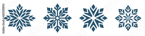 Set of vector snowflakes. Vector illustration on white background
