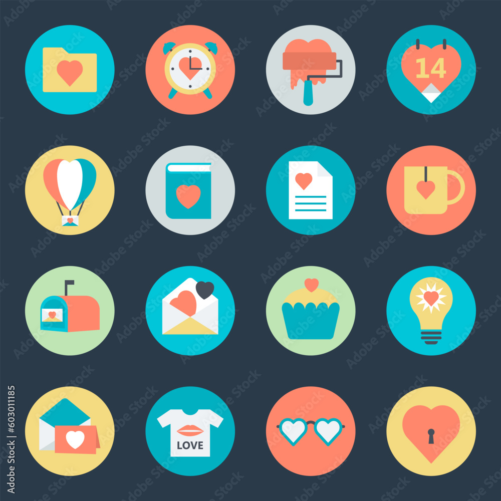 Bundle of Valentine Accessories Flat Icons
Bundle of Valentine Accessories Flat Icons
