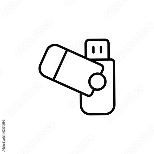 Flash Drive icon design with white background stock illustration