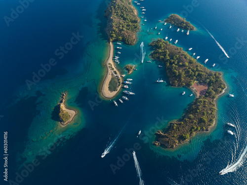 Turkish Maldives Yassica Islands Drone Photo, Gocek Mugla, Turkey (Turkiye) © raul77