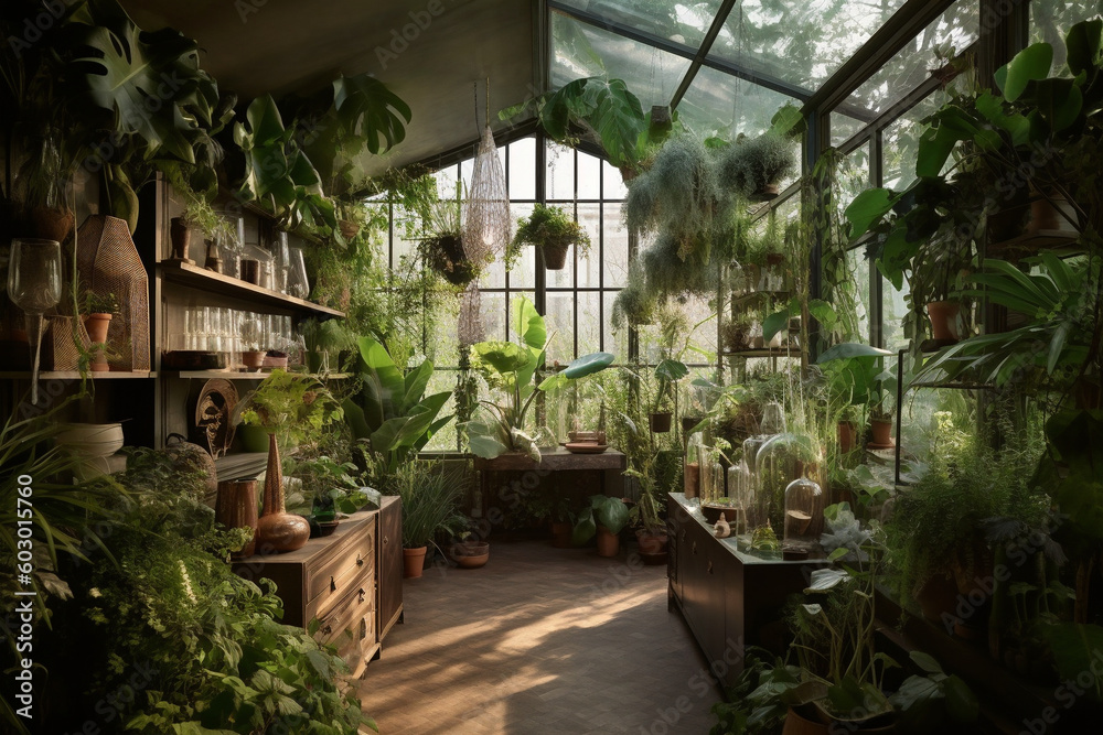tropical garden house