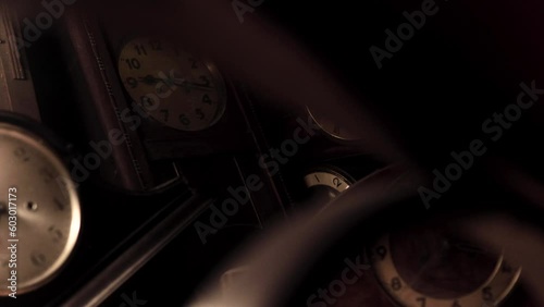 old clocks in attic and the rocking chair
