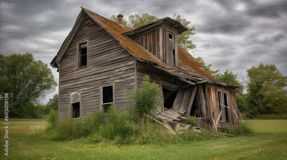 Shedding Light on a Broken, Aged, and Crooked Leaning Home, Generative AI Shedding Light on a Broken, Aged, and Crooked Leaning Home, Generative AI