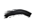 Black mascara texture, brush stroke isolated on white background. Cosmetic product swatch.