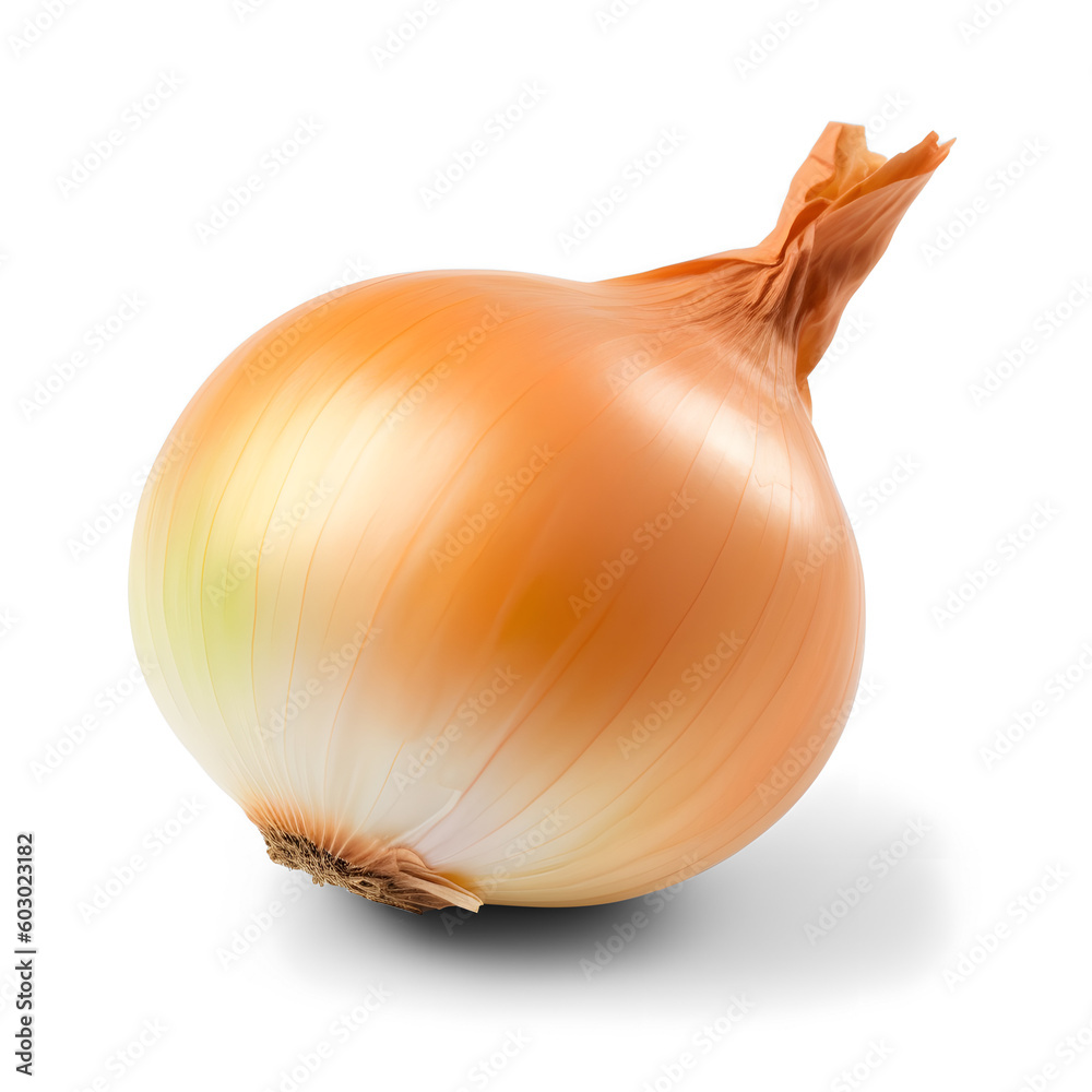  Fresh onion bulb isolated on transparent white background - obrazy, fototapety, plakaty 