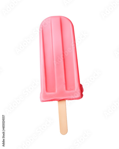 Pink popsicle isolated on a transparent background