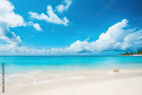 Background of a caribbean beach. Generative AI © OSORIOartist
