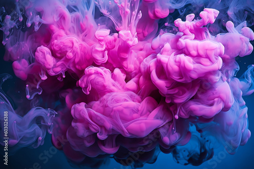 blue and pink ink in water wallpaper. generative AI