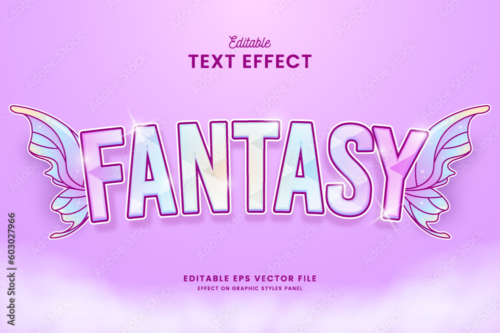 decorative fantasy editable text effect vector design