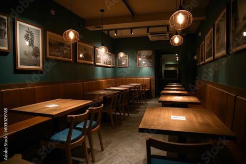 Simple looks  restaurants interior. Generative AI