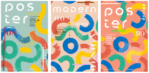 Abstract posters for art and music festivals. Vector illustrations of youth, modern backgrounds, textures and patterns and eclecticism. Drawings and geometric shapes 