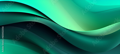 abstract green gradient wavy background. generative AI